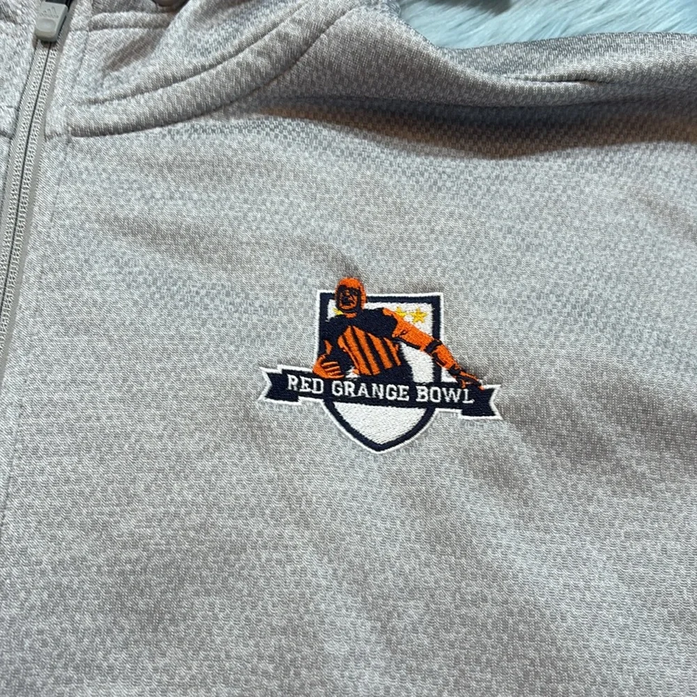 Adidas Red Orange Bowl Grey Full Zip Hoodie sz 2XL